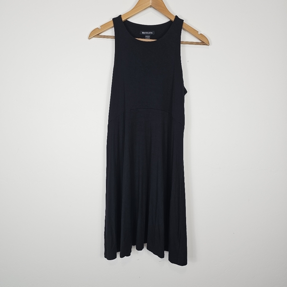 Athleta Black Santorini Thera Fit and Flare Athleisure Dress Medium - Picture 2 of 6